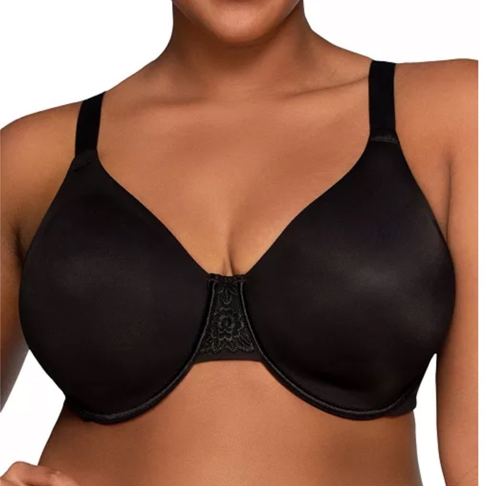 🆕 Vanity Fair 40DD Black Beauty Back Smoothing Full Figure Bra NWT!